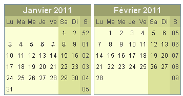 T�l�charger le mod�le de calendrier